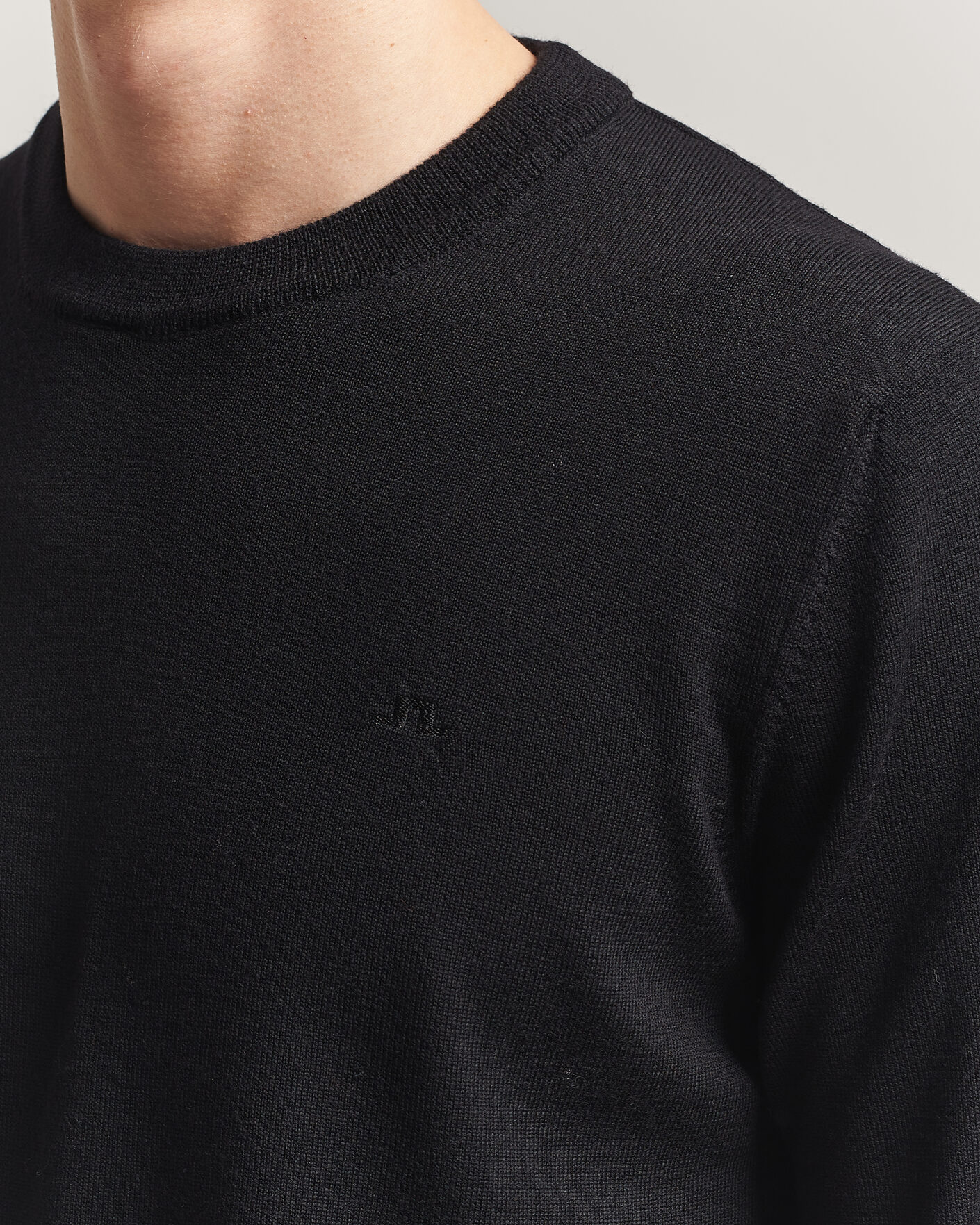 Men | Sweaters & Knitwear | J.Lindeberg | Keane Merino Crew Neck Pullover Black