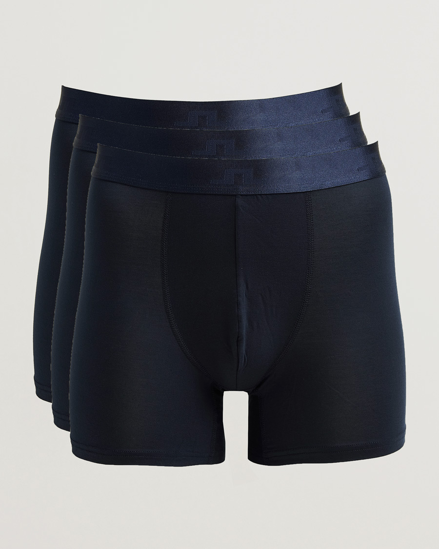 Men | Underwear & Socks | J.Lindeberg | 3-Pack Bridge Lyocell Boxer JL Navy