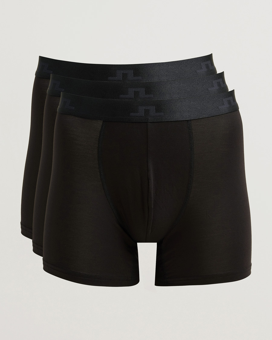 Men | Underwear & Socks | J.Lindeberg | 3-Pack Bridge Lyocell Boxer Black
