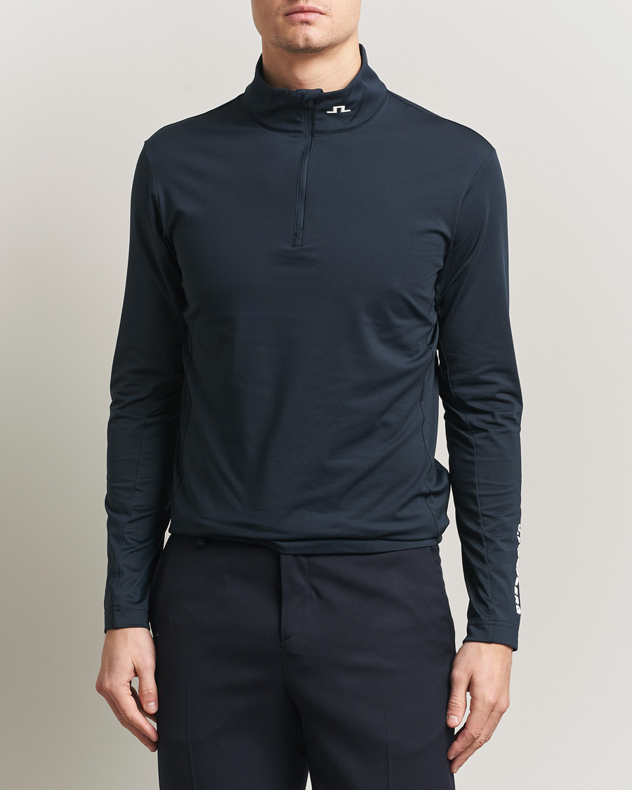 Men | Sweaters & Knitwear | J.Lindeberg | Tour Tech Mid Layer Half Zip JL Navy