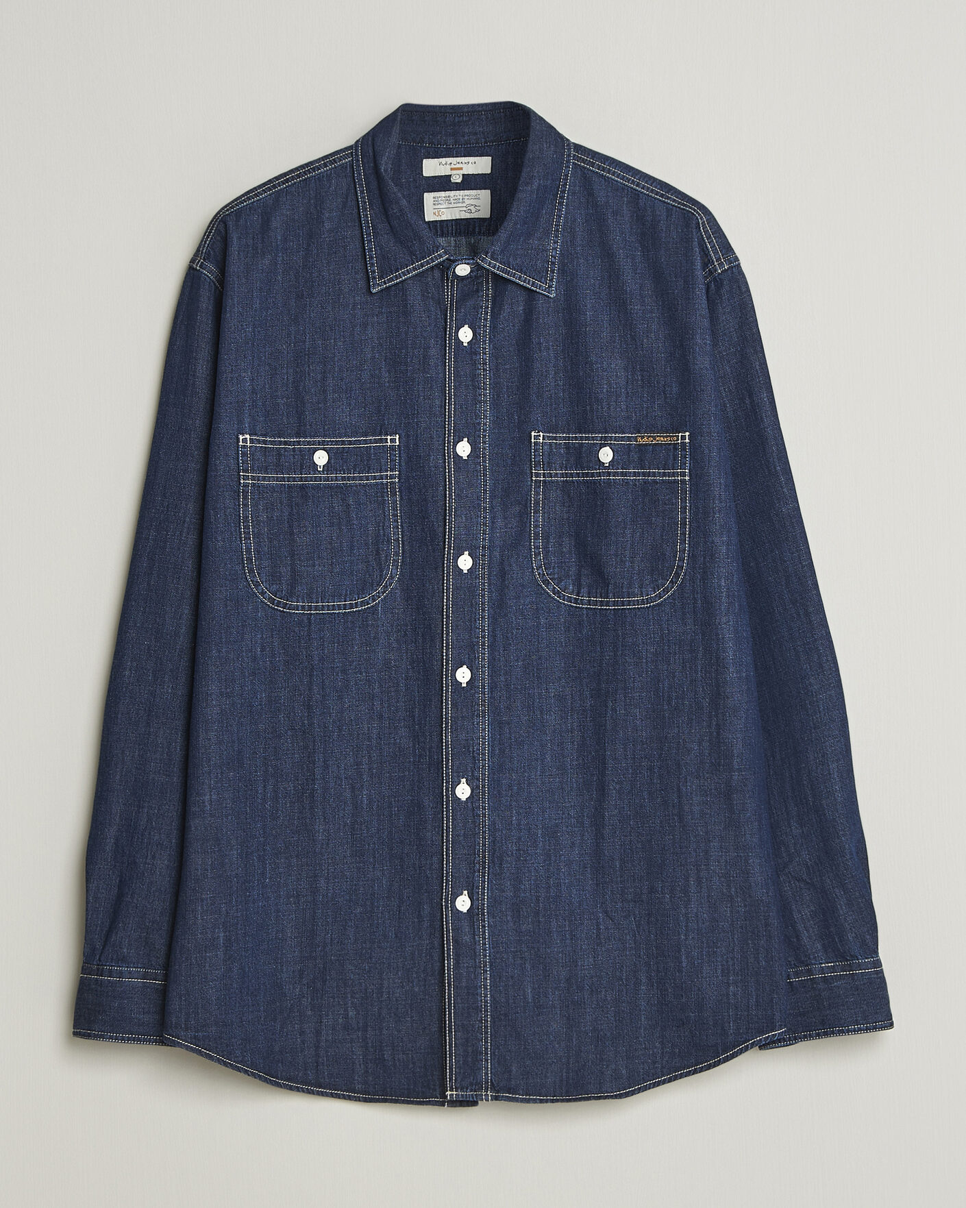 Men | Shirts | Nudie Jeans | Julian Denim Shirt Rinsed