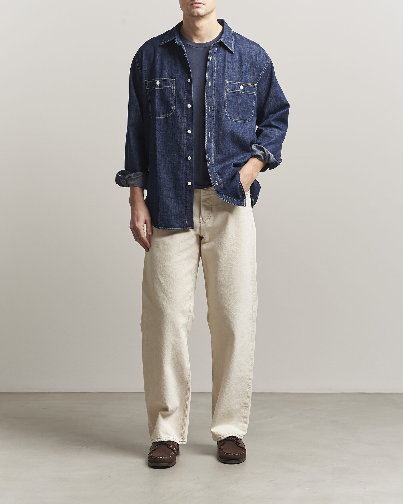 Men | Shirts | Nudie Jeans | Julian Denim Shirt Rinsed