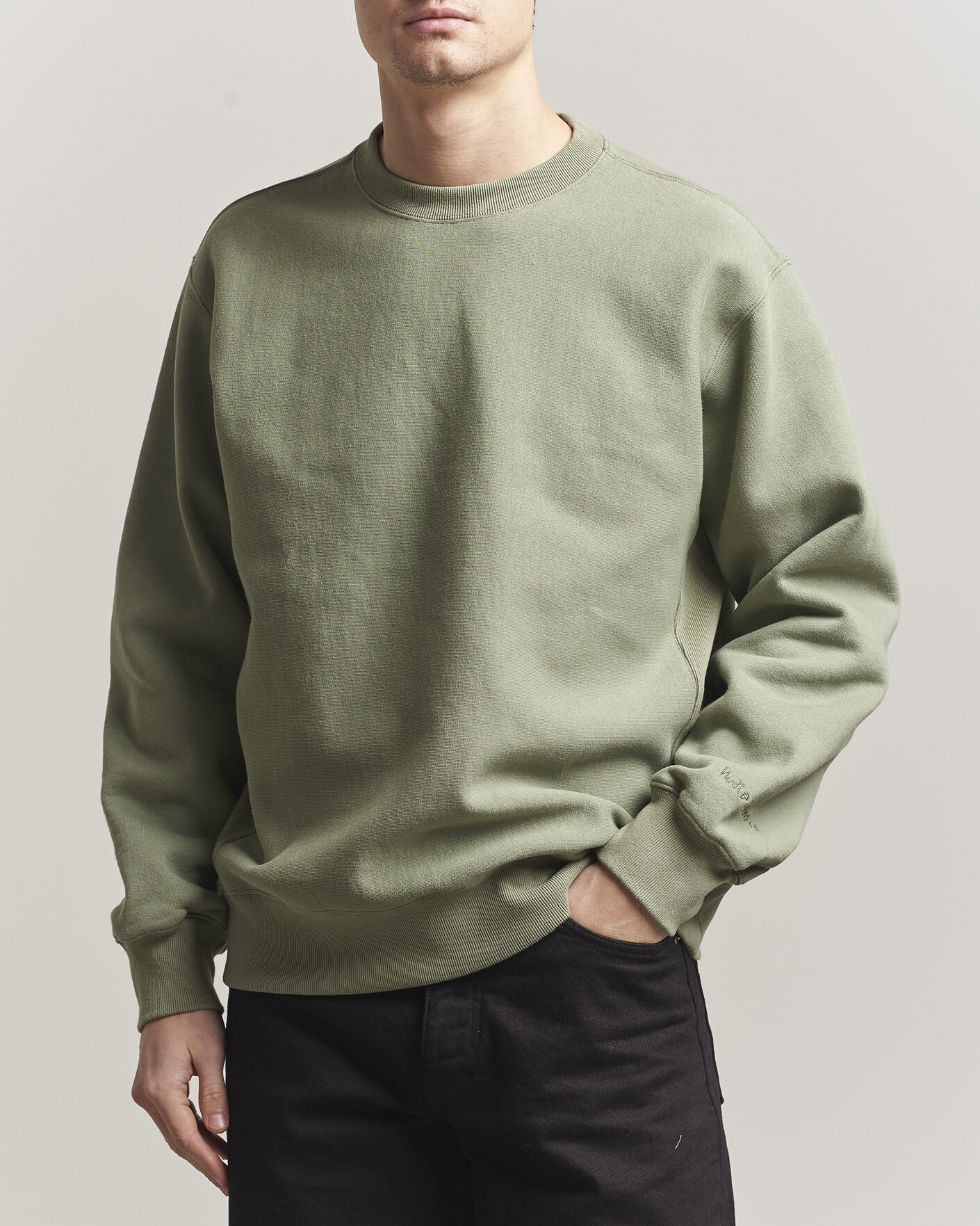 Men | Sweaters & Knitwear | Nudie Jeans | Hasse Crew Neck Sweatshirt Green