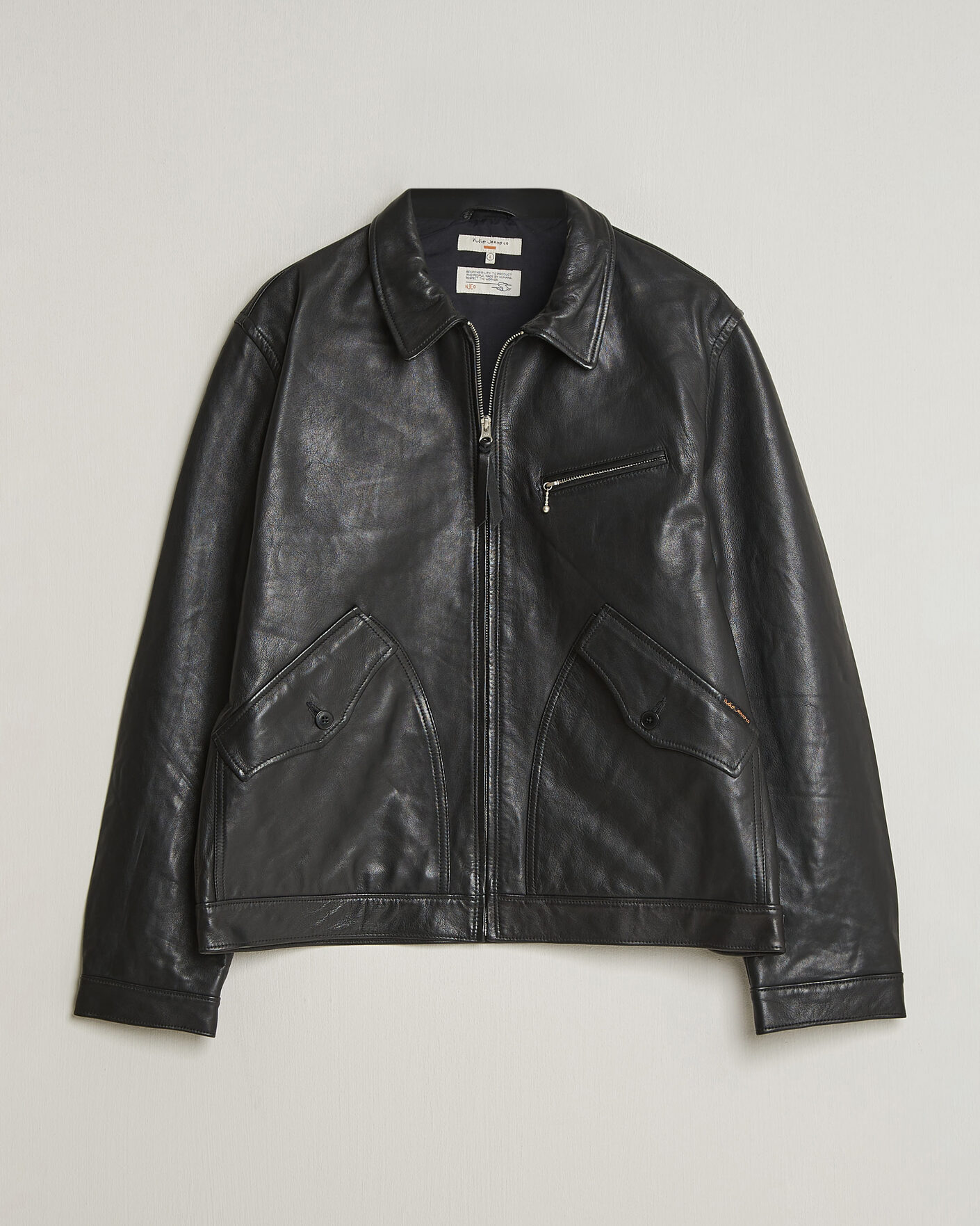 Men | Coats & Jackets | Nudie Jeans | Blake Leather Jacket Black