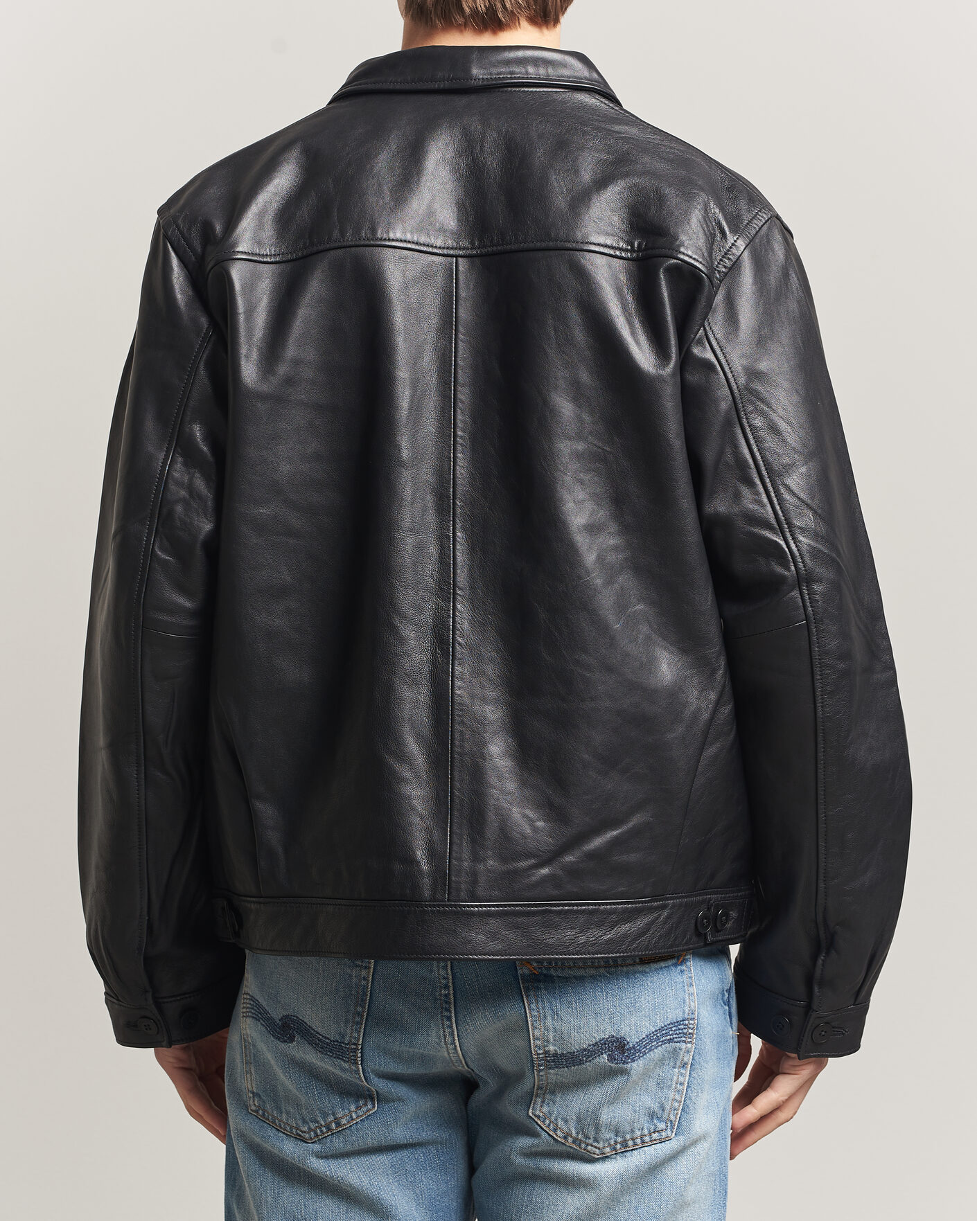 Men | Coats & Jackets | Nudie Jeans | Blake Leather Jacket Black