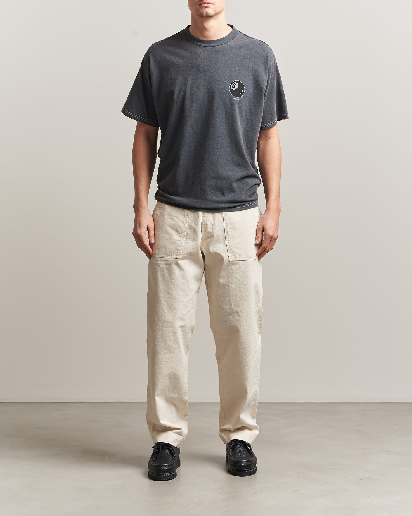 Men | T-Shirts | Nudie Jeans | Koffe Printed T-Shirt Antracite