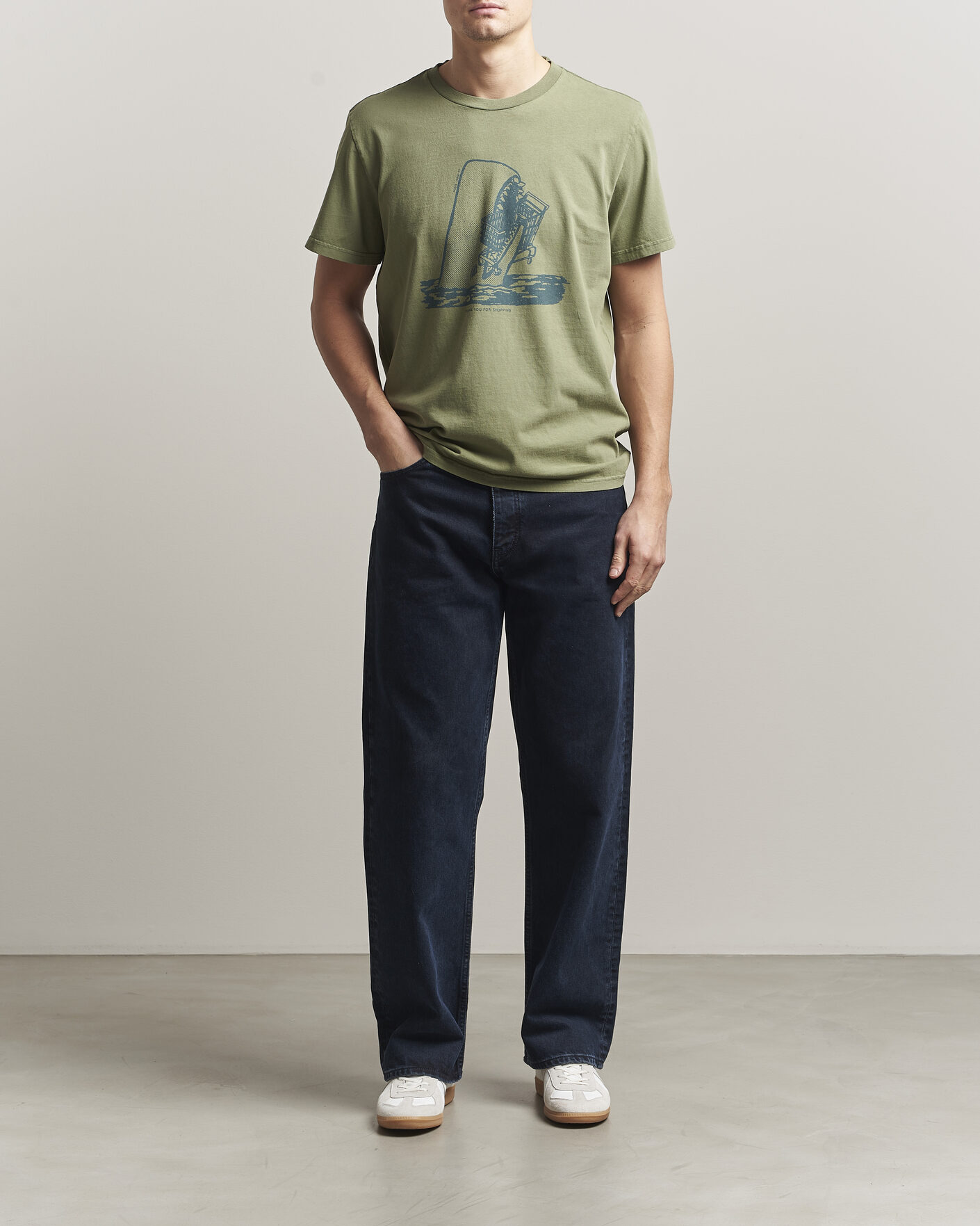 Men | T-Shirts | Nudie Jeans | Roy Printed T-Shirt Green