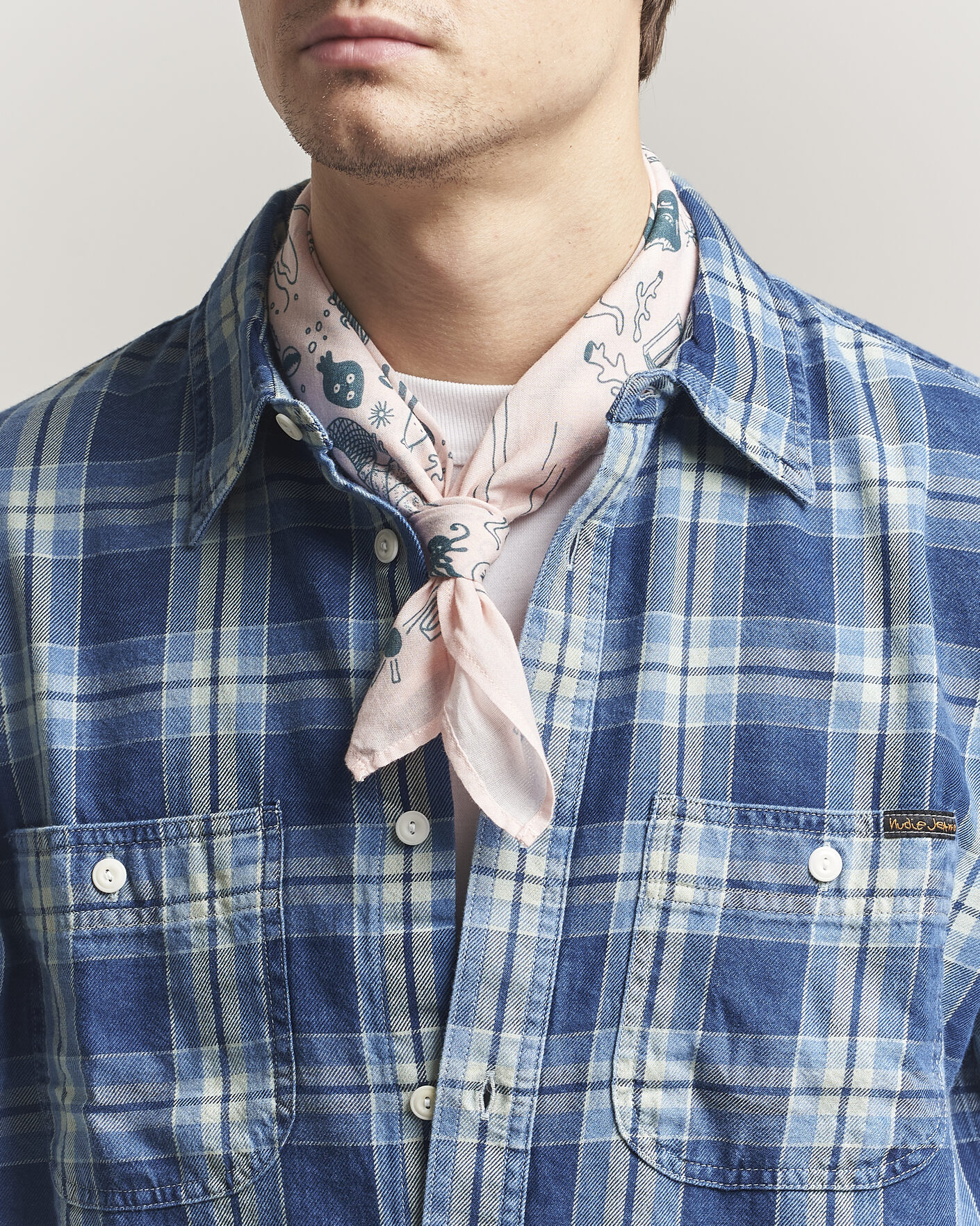Men | Nudie Jeans Ingrid Printed Bandana Pink | Nudie Jeans | Ingrid Printed Bandana Pink