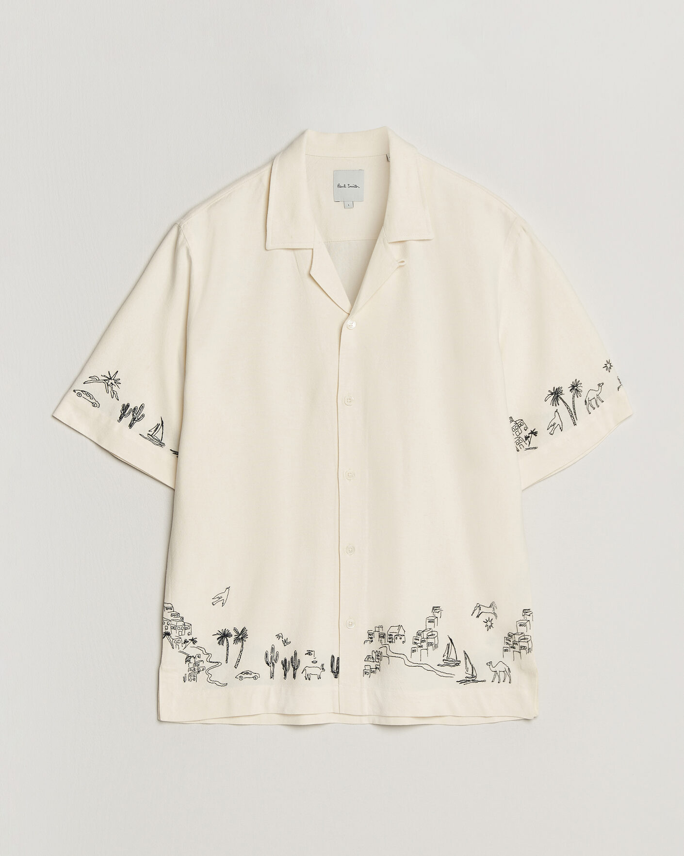 Men | Shirts | Paul Smith | Embroidered Short Sleeve Shirt White