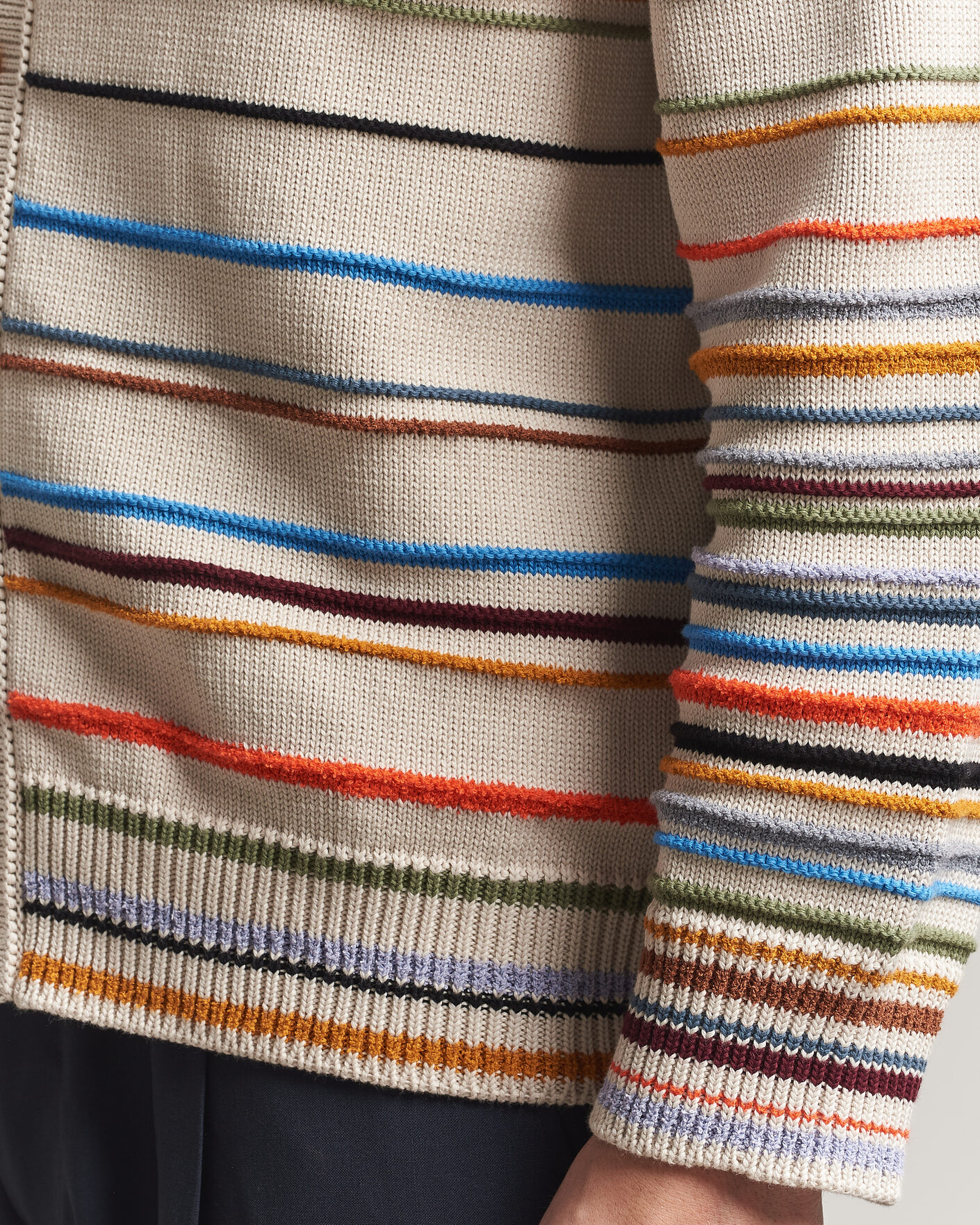 Men | Sweaters & Knitwear | Paul Smith | Signature Stripe Knitted Cardigan White