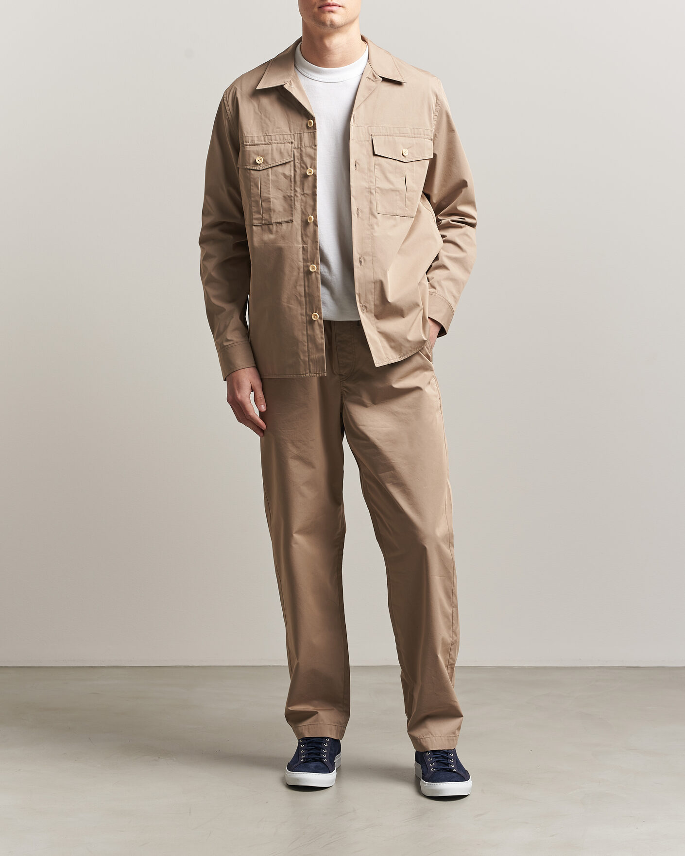Men | Shirts | PS Paul Smith | Casual Cotton Overshirt Beige