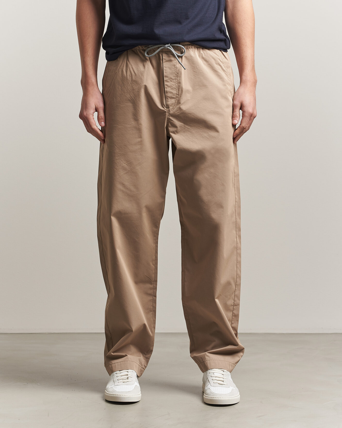 Men | Trousers | PS Paul Smith | Casual Cotton Drawstring Trousers Beige