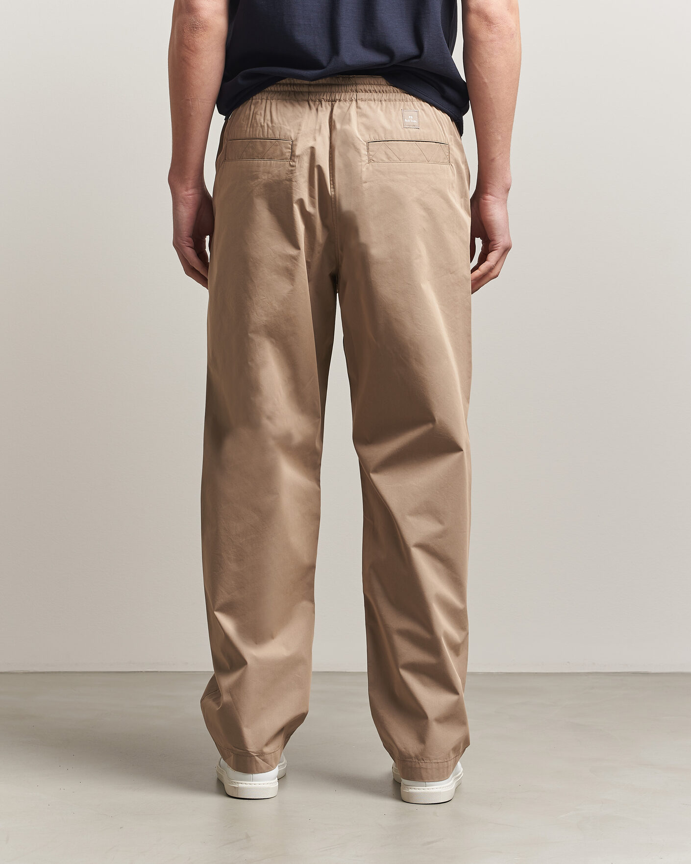 Men | Trousers | PS Paul Smith | Casual Cotton Drawstring Trousers Beige