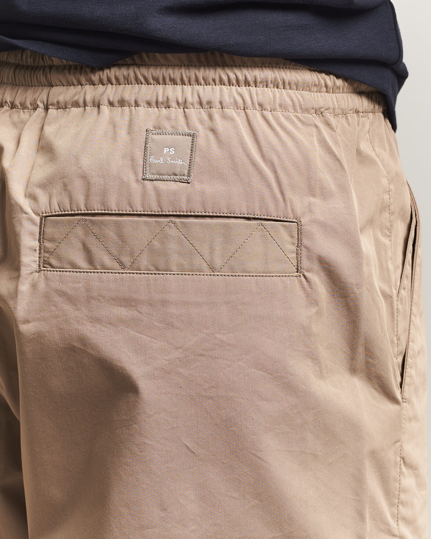 Men | Trousers | PS Paul Smith | Casual Cotton Drawstring Trousers Beige