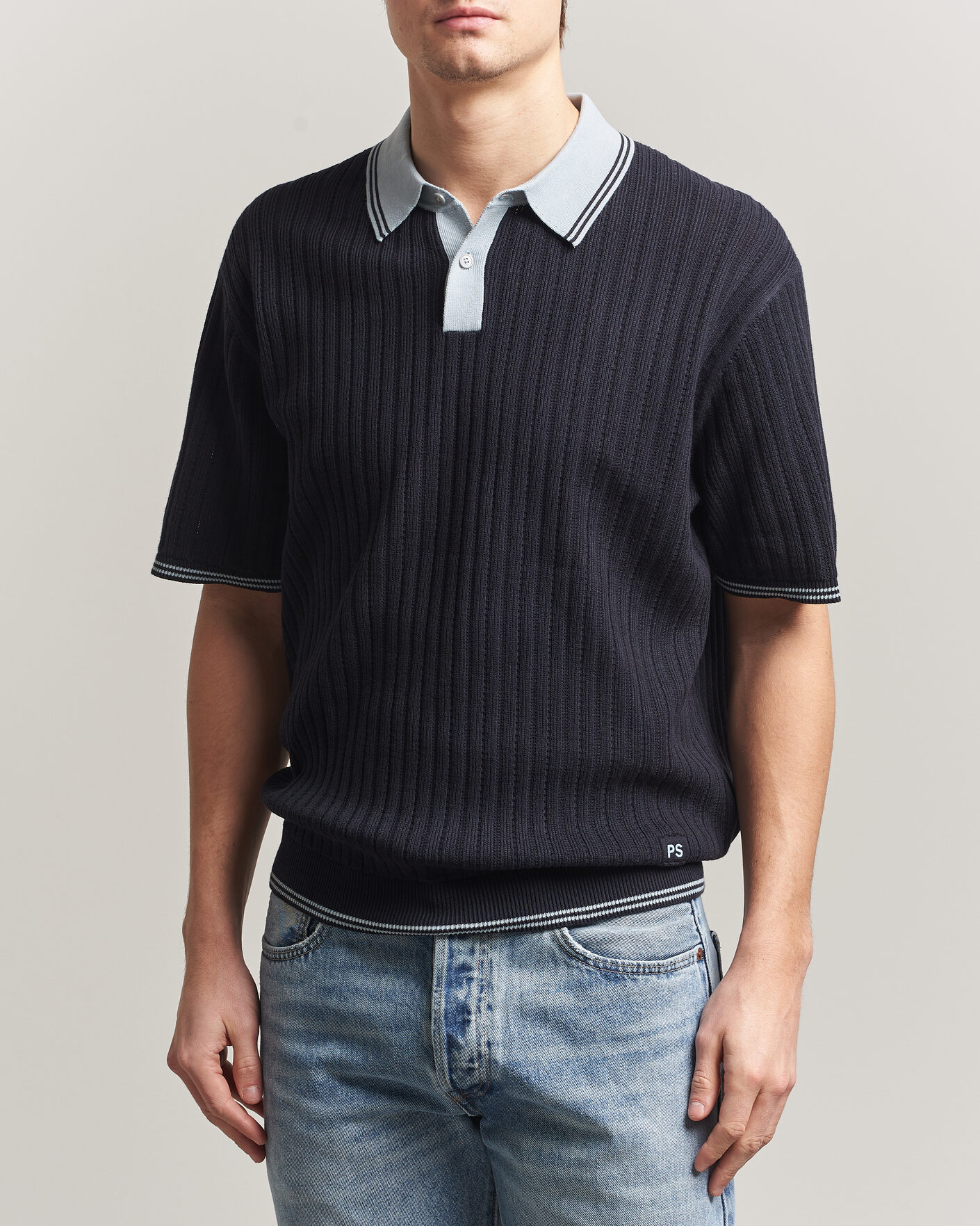 Men | Polo Shirts | PS Paul Smith | Cotton Knitted Polo Navy