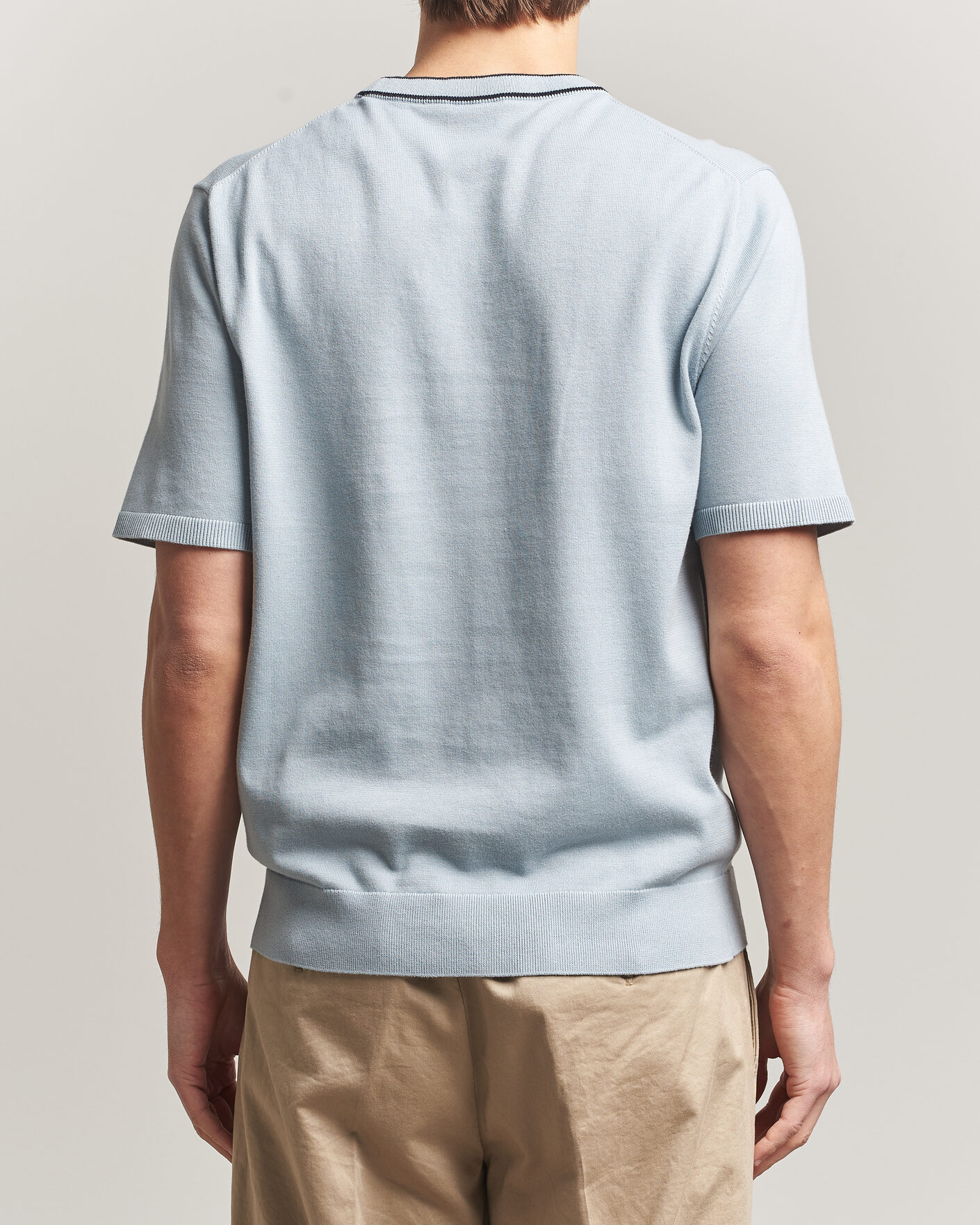 Men | T-Shirts | PS Paul Smith | Cotton Knitted T-Shirt Light Blue