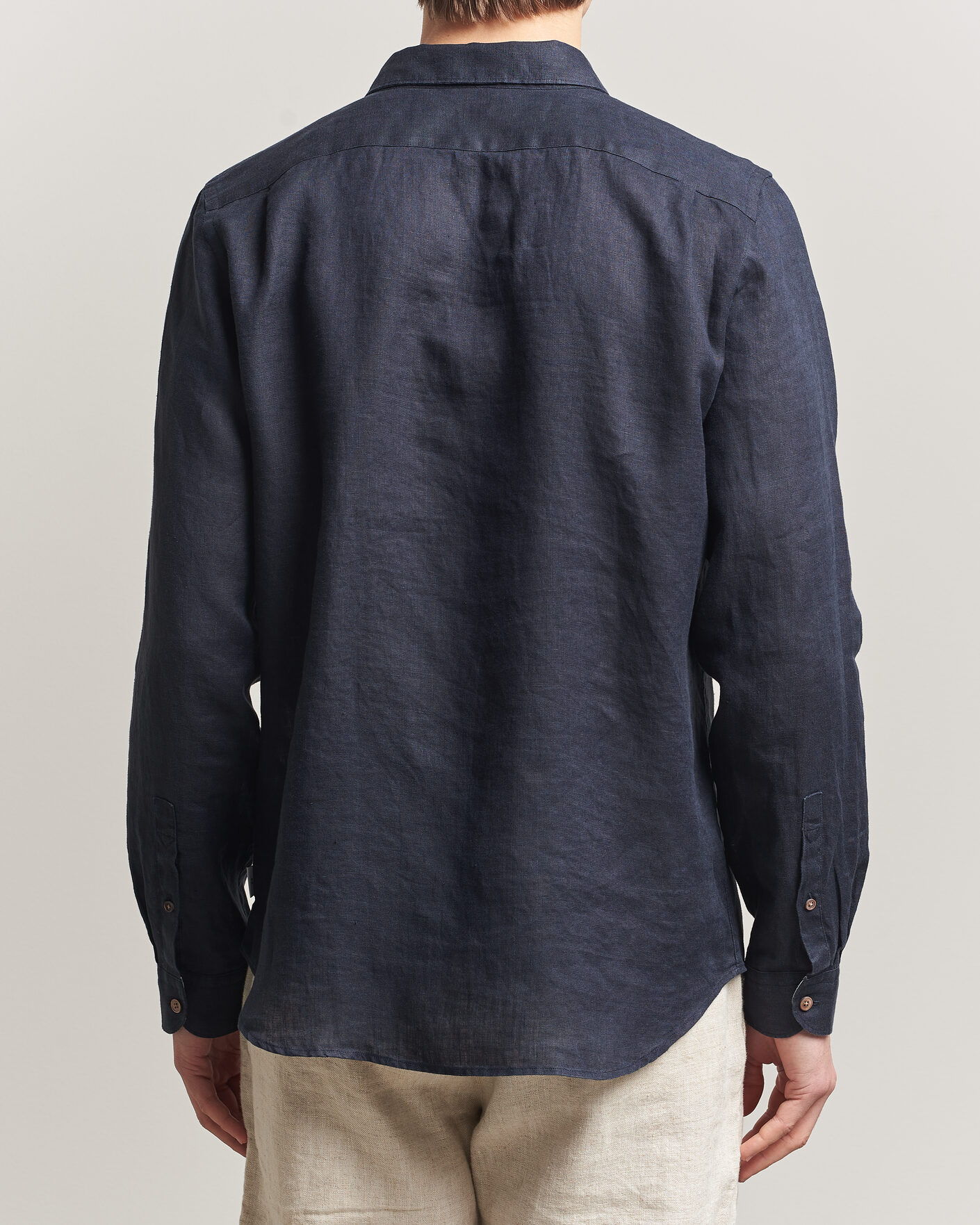 Men | Shirts | PS Paul Smith | Tailored Fit Linen Shirt Navy