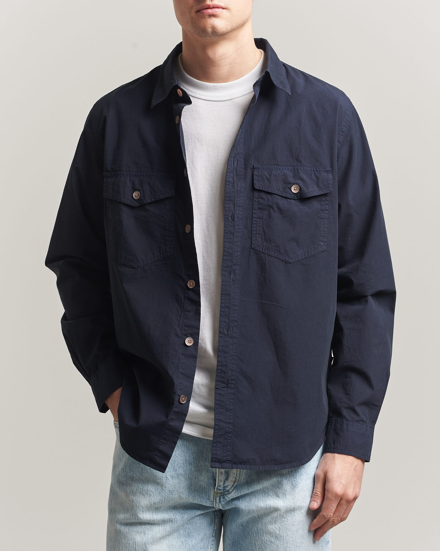 Men | Shirts | PS Paul Smith | Cotton Pocket Overshirt Navy