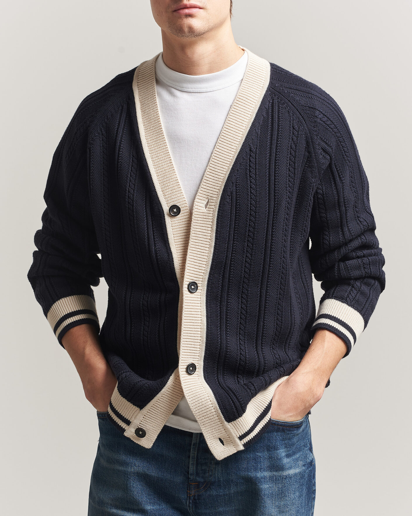 Men | Sweaters & Knitwear | PS Paul Smith | Cotton Knitted Cardigan Navy