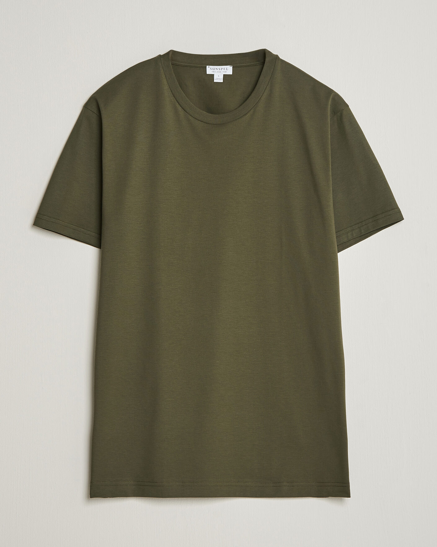 Men | T-Shirts | Sunspel | Riviera Midweight T-Shirt Deep Olive