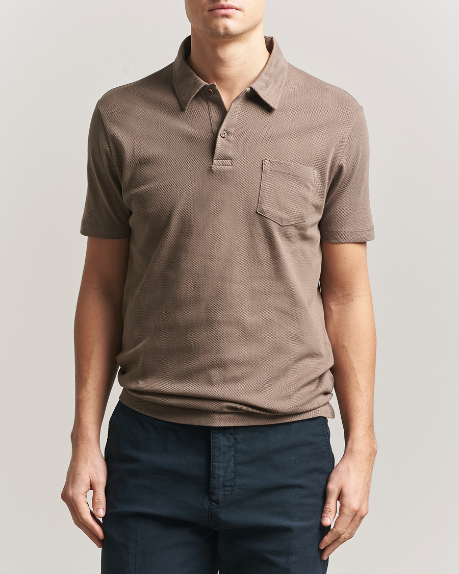 Men | Polo Shirts | Sunspel | Riviera Polo Shirt Dark Cedar