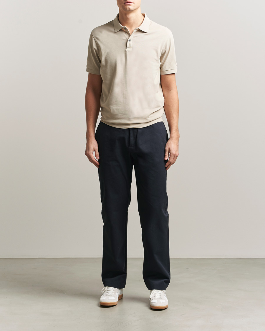 Men | Polo Shirts | Sunspel | Supima Cotton Short Sleeve Pique Polo Hazelwood