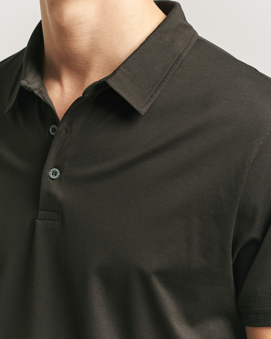Men | Polo Shirts | Sunspel | Cotton Jersey Polo Dark Chocolate