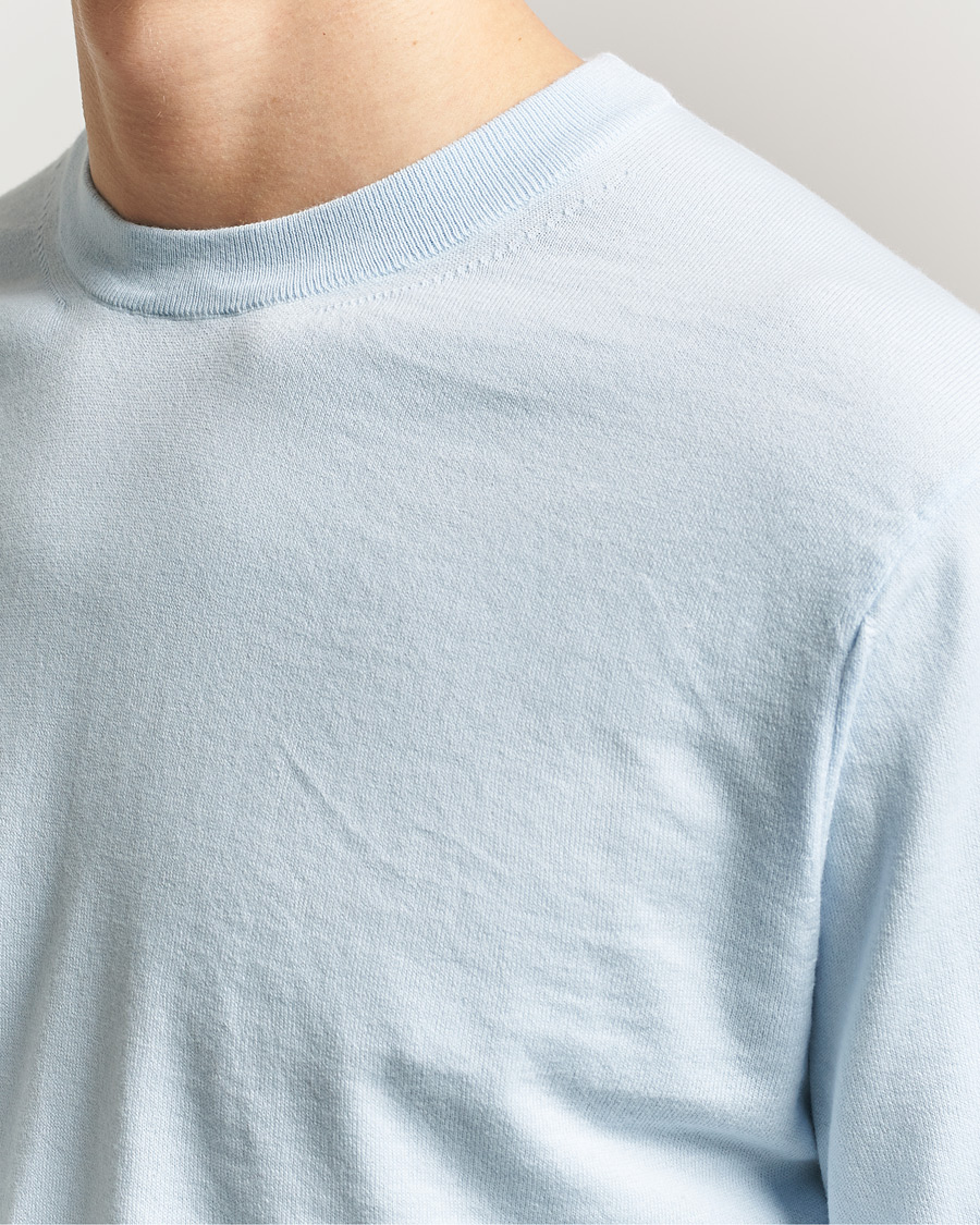 Men | Sweaters & Knitwear | Sunspel | Lightweight Knitted Cotton Crew Pastel Blue