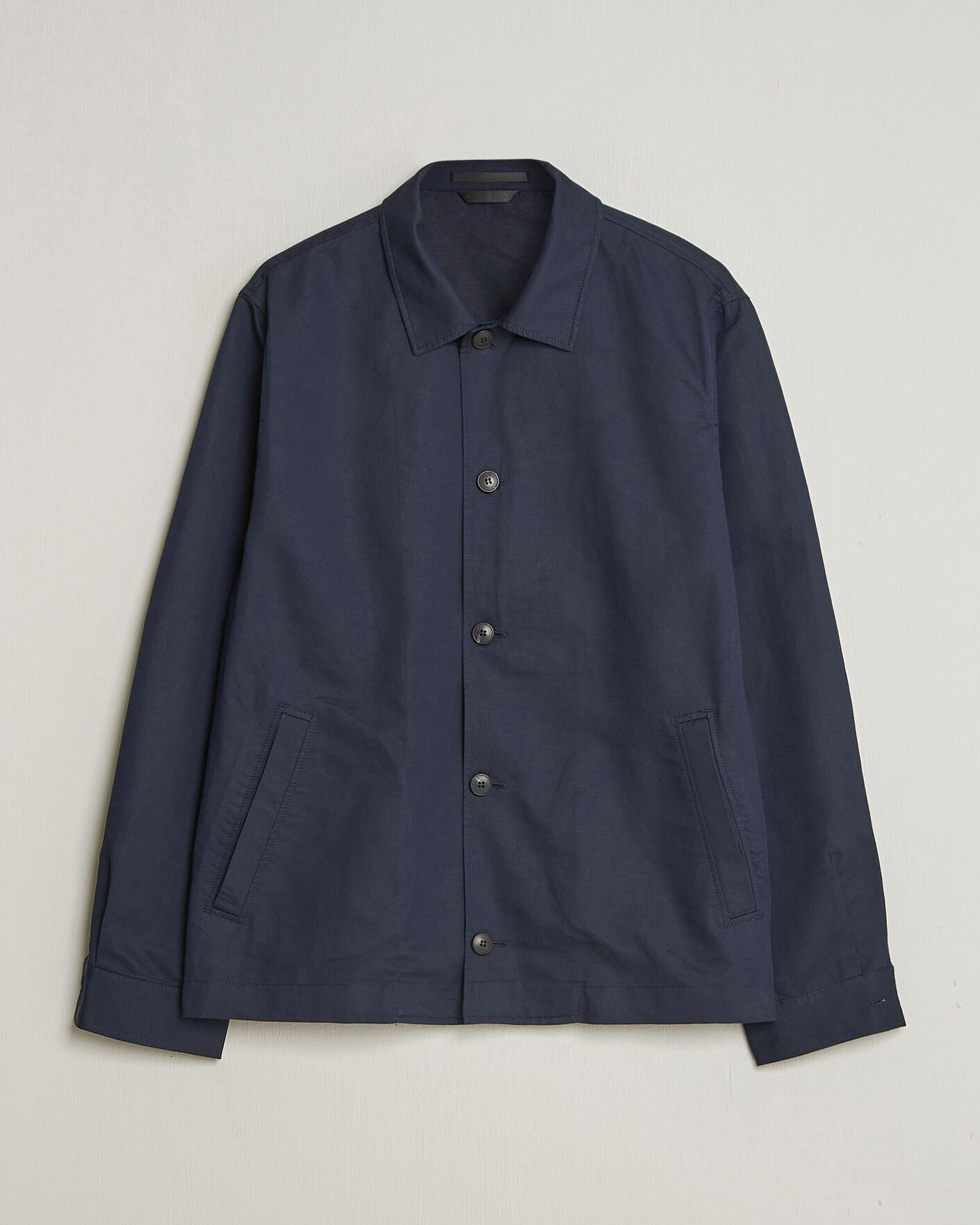 Men | Coats & Jackets | Sunspel | Cotton/Linen Jacket Navy
