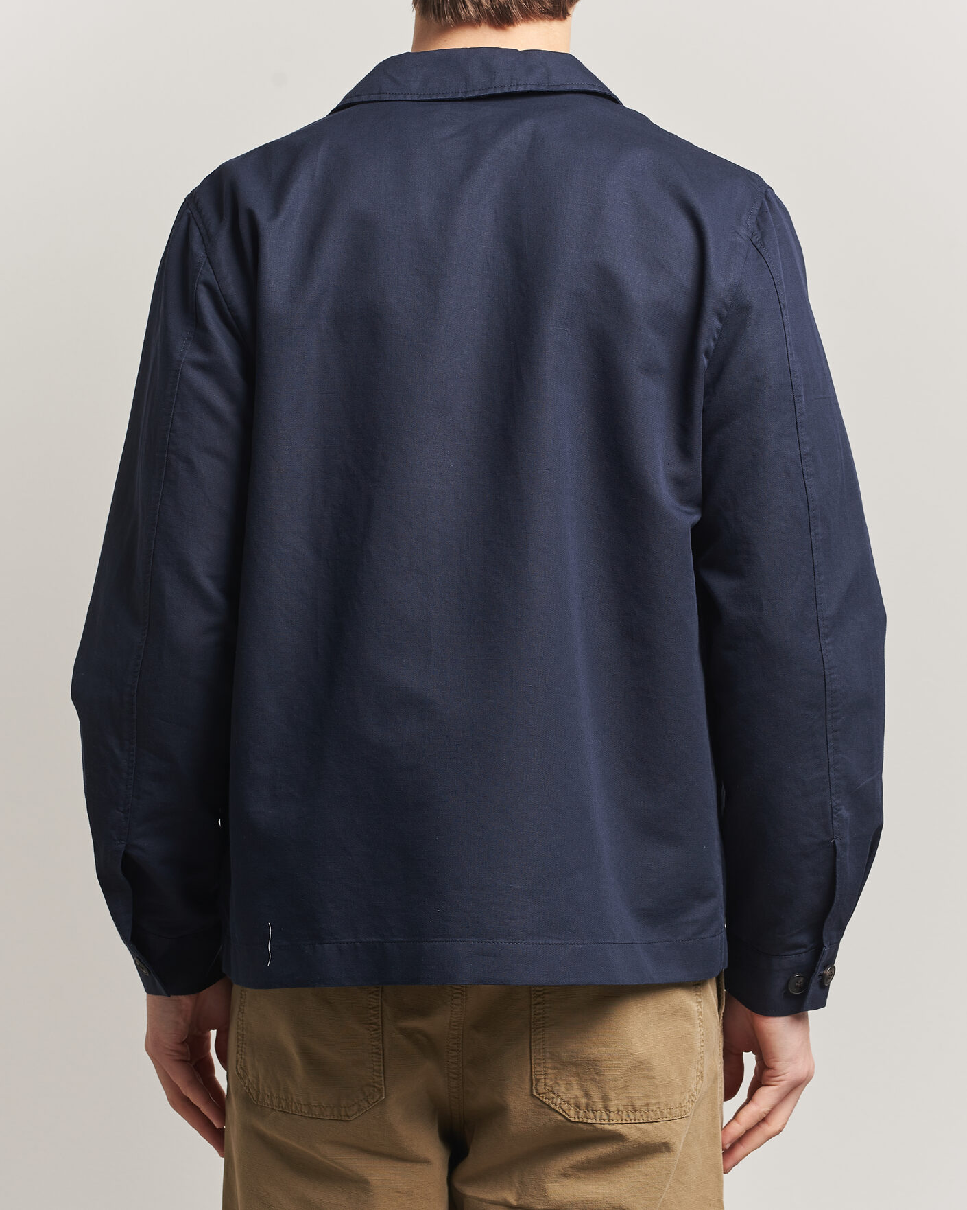 Men | Coats & Jackets | Sunspel | Cotton/Linen Jacket Navy