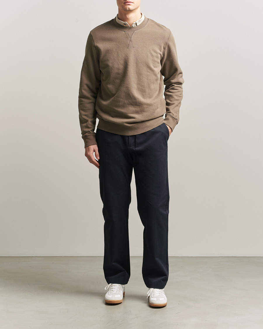 Men | Trousers | Sunspel | Soft Cotton Drill Trousers Navy