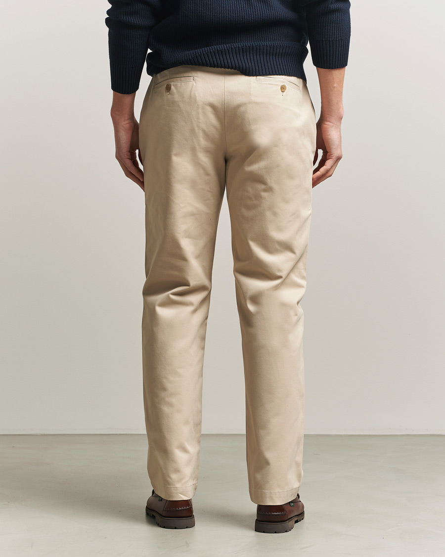 Men | Trousers | Sunspel | Soft Cotton Drill Trousers Light Stone