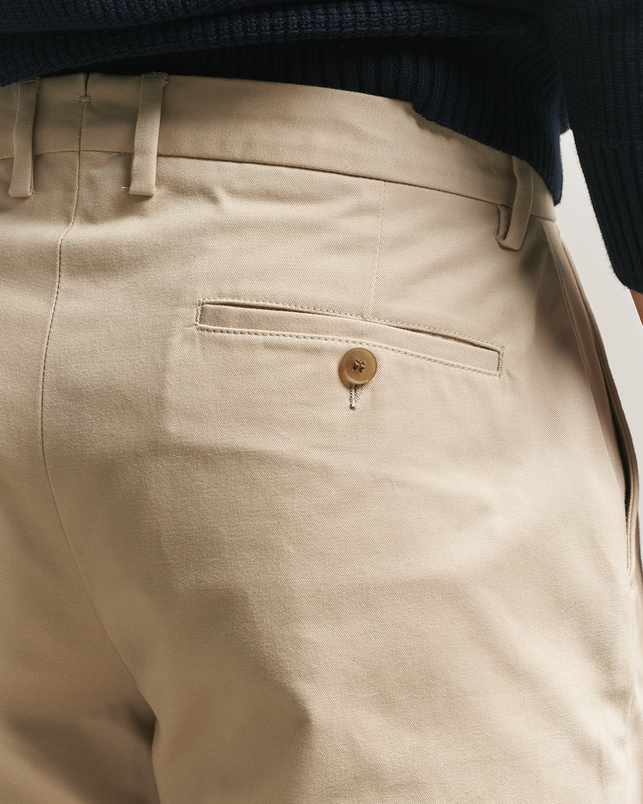 Men | Trousers | Sunspel | Soft Cotton Drill Trousers Light Stone