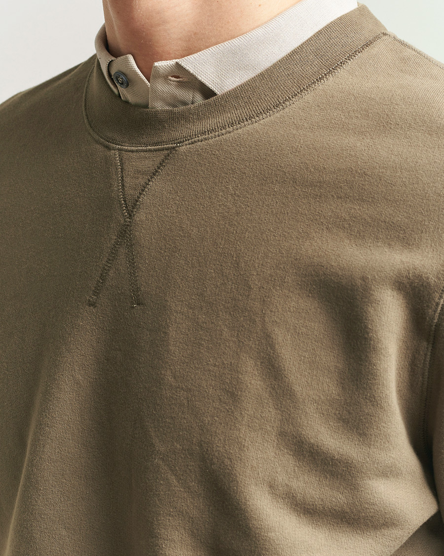 Men | Sweaters & Knitwear | Sunspel | Loopback Sweatshirt Dark Cedar