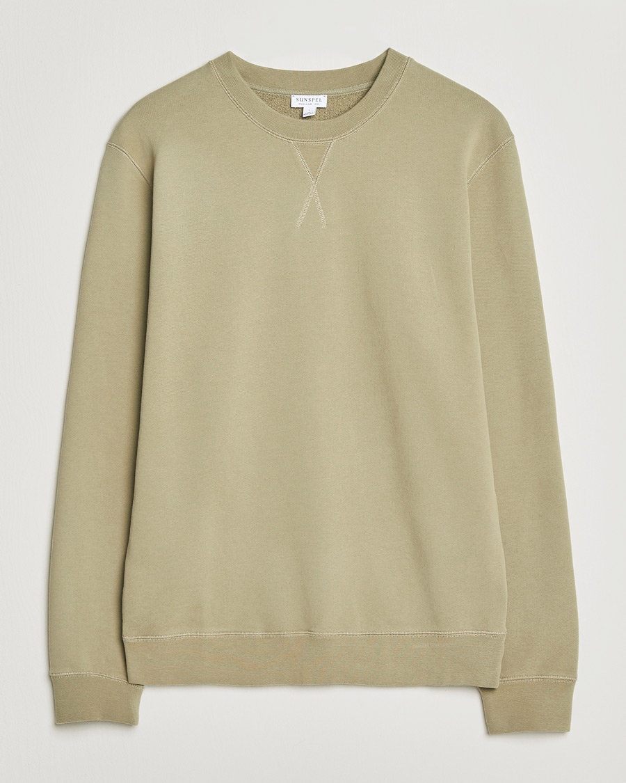 Men | Sweaters & Knitwear | Sunspel | Loopback Sweatshirt Pistachio