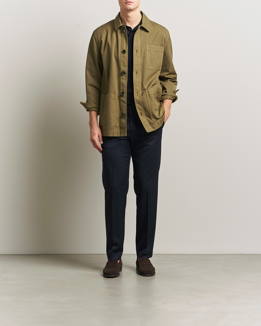 Men | Coats & Jackets | Kiton | Cotton Canvas Chore Jacket Military