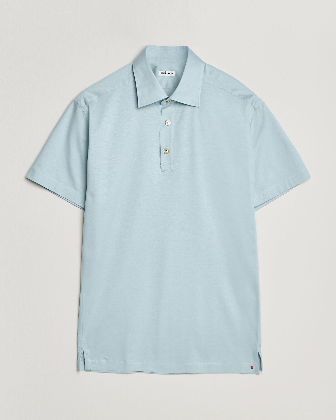 Men | Polo Shirts | Kiton | Short Sleeve Jersey Polo Sky Blue