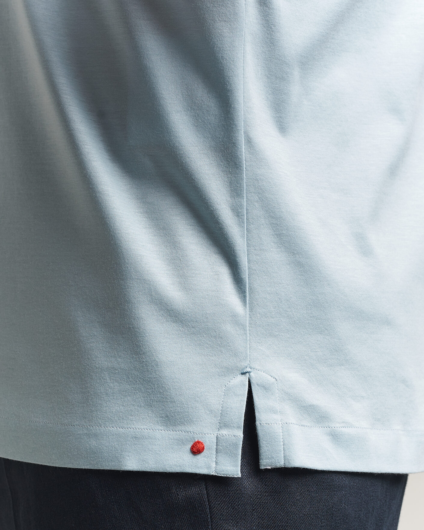 Men | Polo Shirts | Kiton | Short Sleeve Jersey Polo Sky Blue