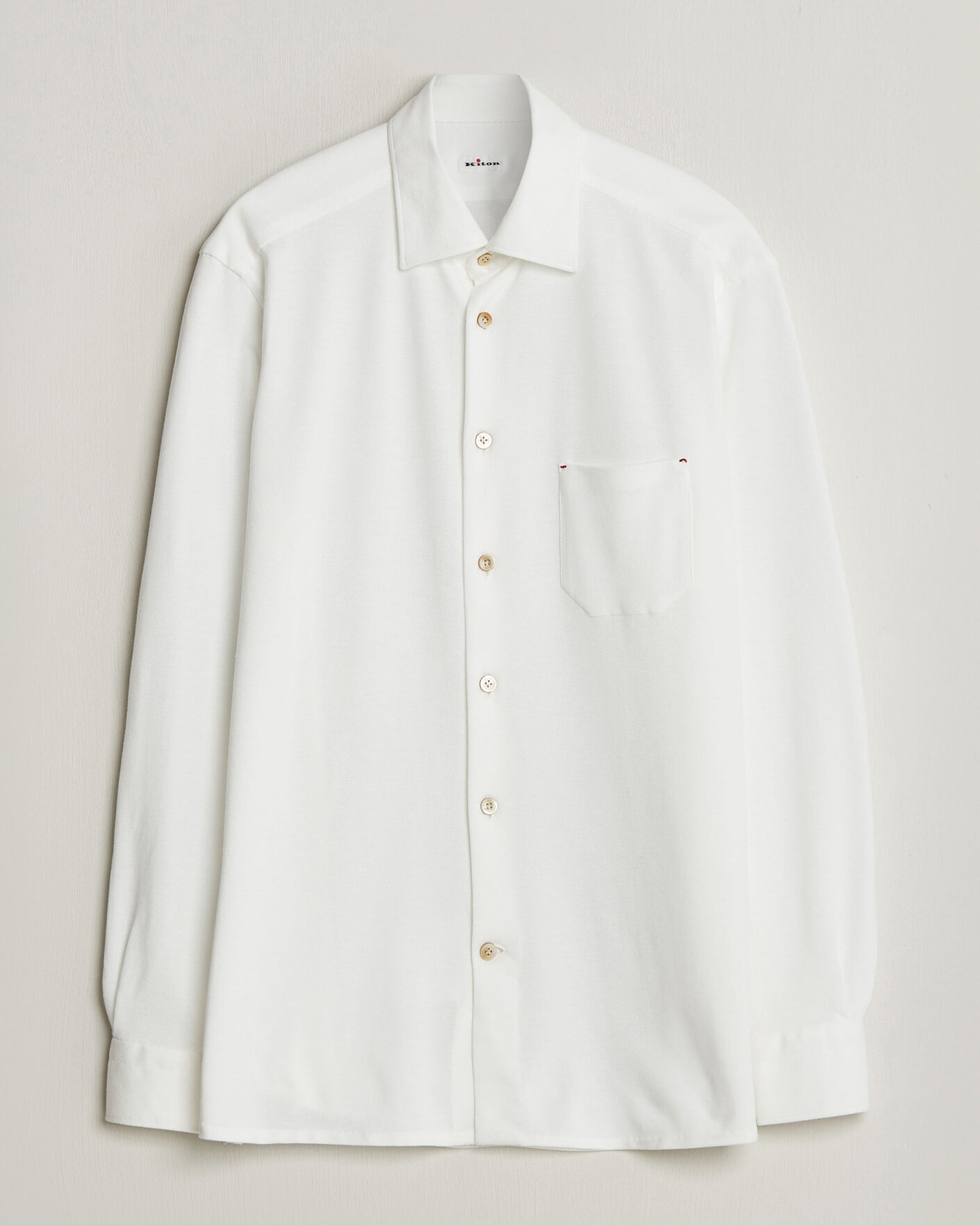 Men | Shirts | Kiton | Jersey Piquet Shirt White