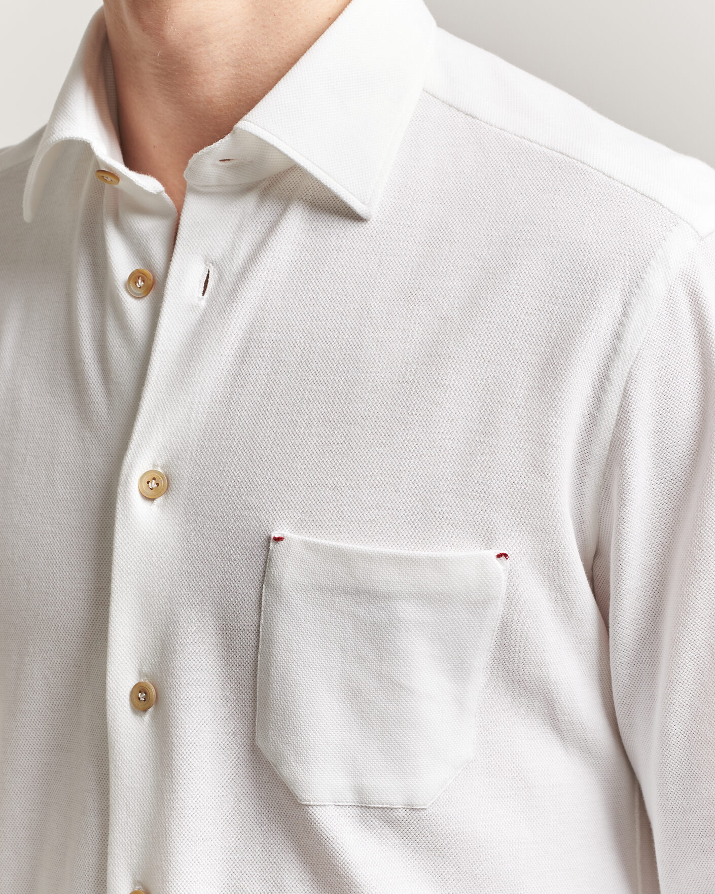 Men | Shirts | Kiton | Jersey Piquet Shirt White
