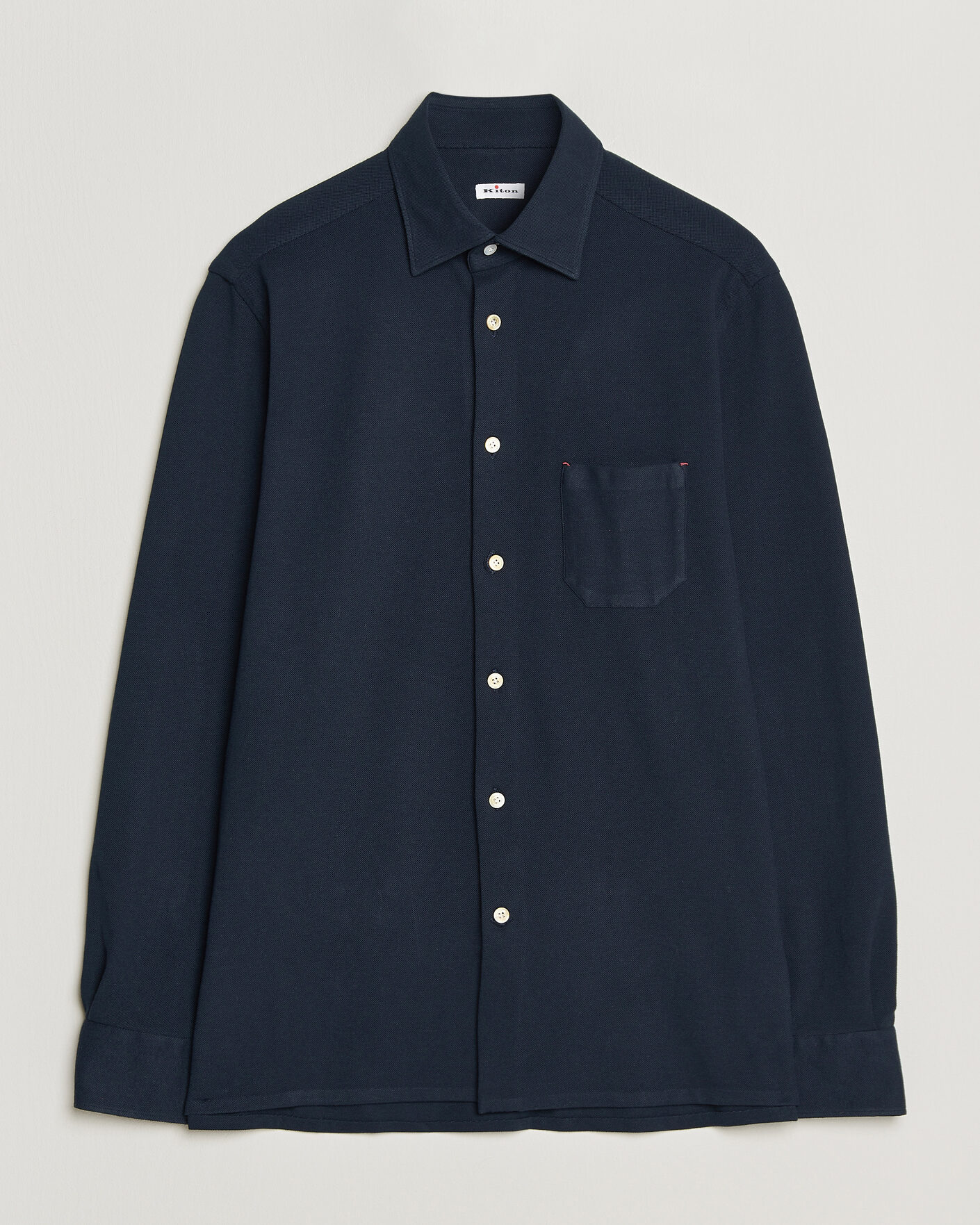 Men | Shirts | Kiton | Jersey Piquet Shirt Navy