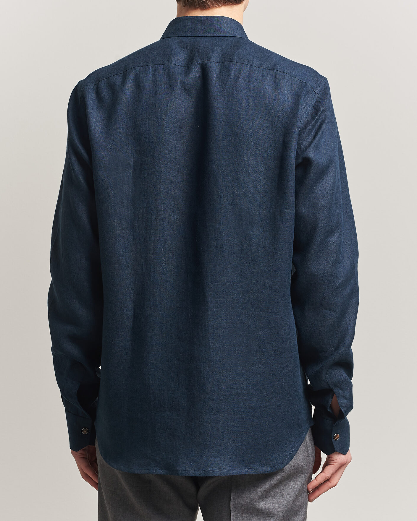 Men | Shirts | Kiton | Linen Overshirt Navy
