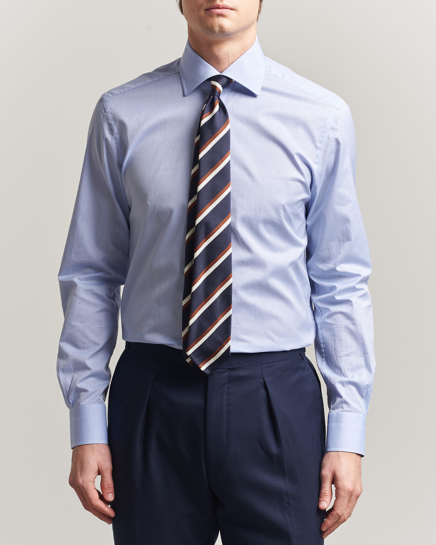 Men | Shirts | Kiton | Slim Fit Dress Shirt Light Blue