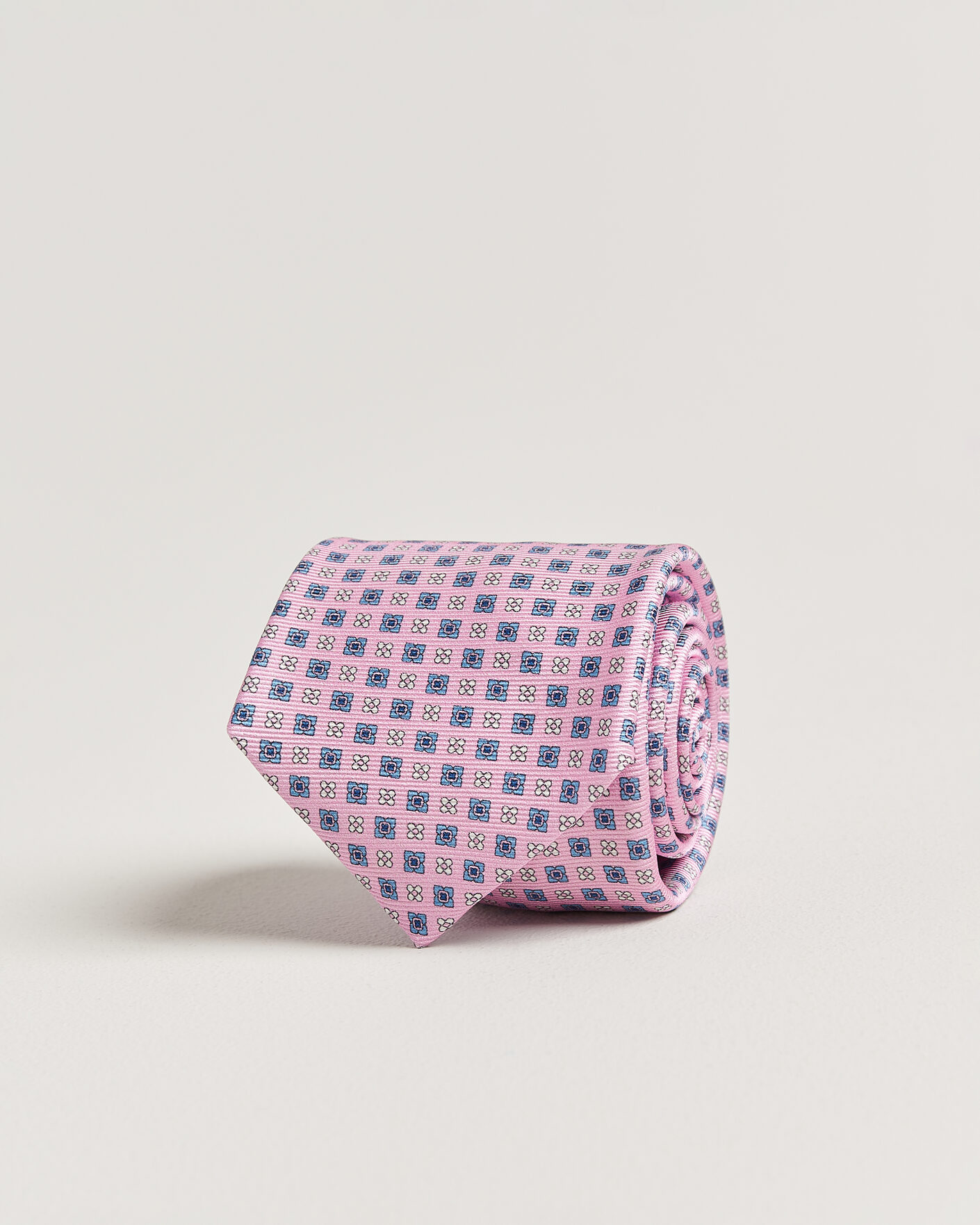 Men | Ties | Kiton | Printed Flower Silk Tie Pink