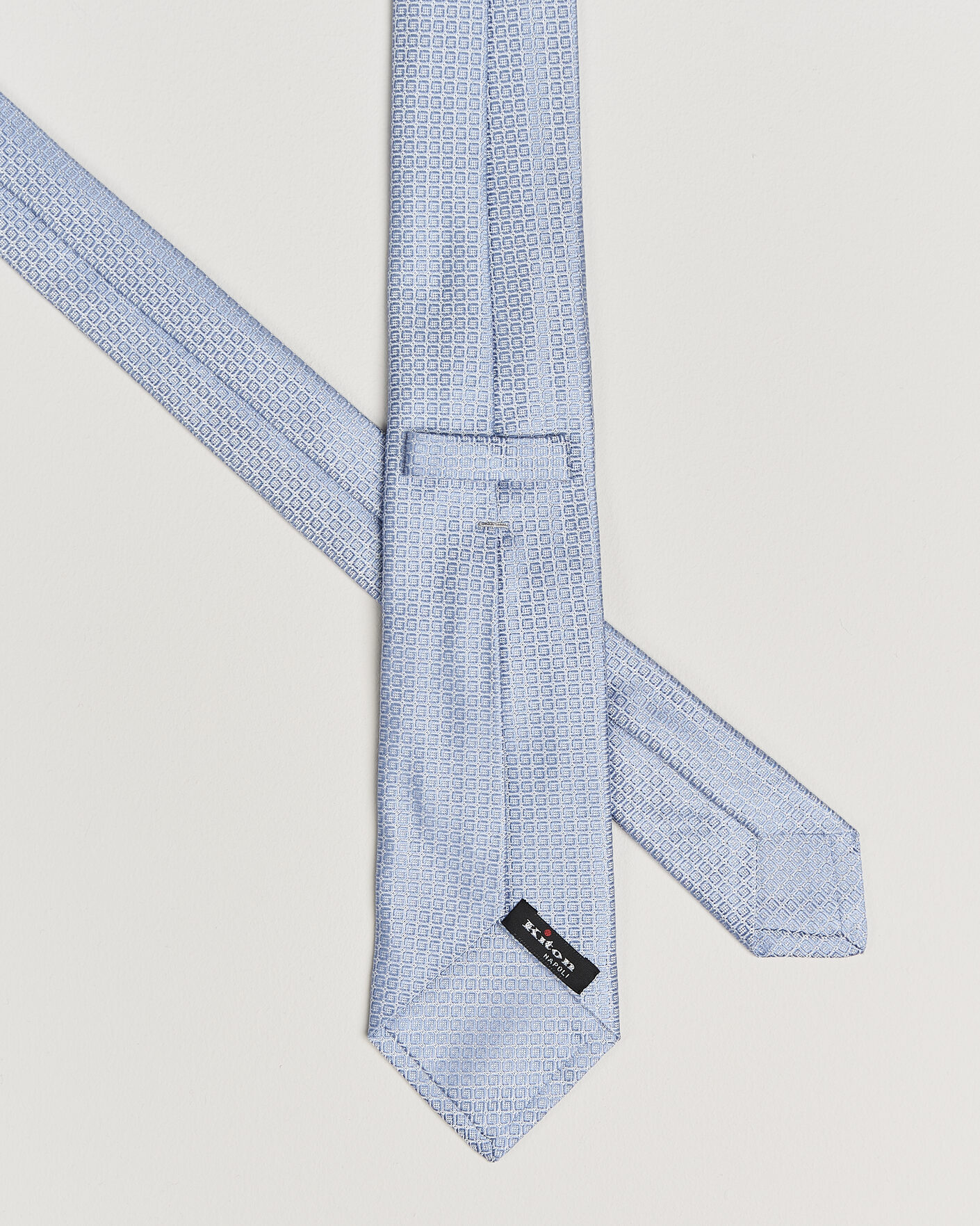 Men | Ties | Kiton | Micro Structure Silk Tie Sky Blue