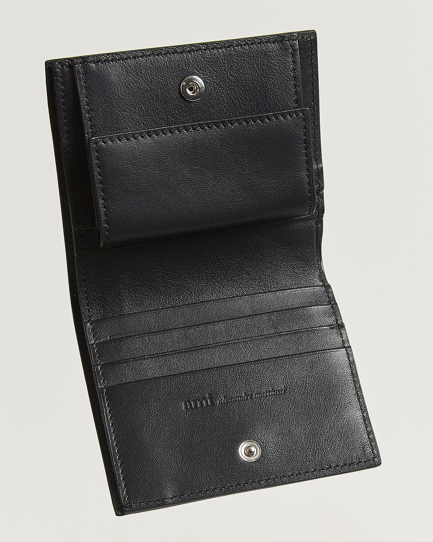 Men | Wallets | AMI | Tonal Heart Logo Wallet Black