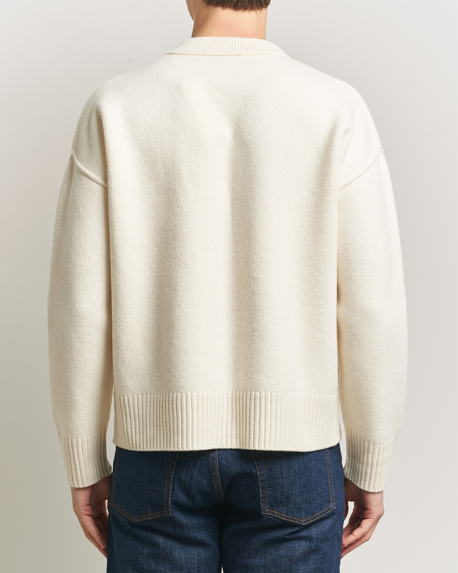 Men | Sweaters & Knitwear | AMI | Big Heart Wool Sweater Ecru