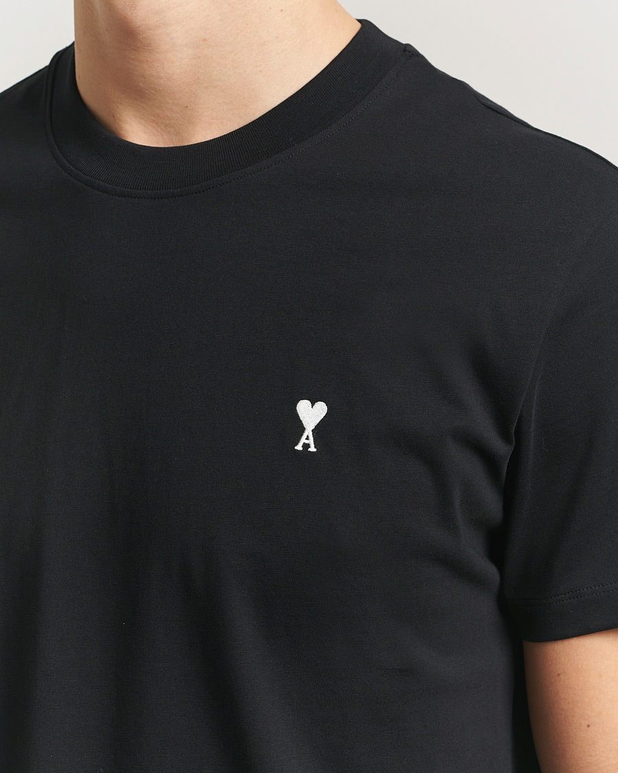 Men | T-Shirts | AMI | Contrast Heart Logo T-Shirt Black