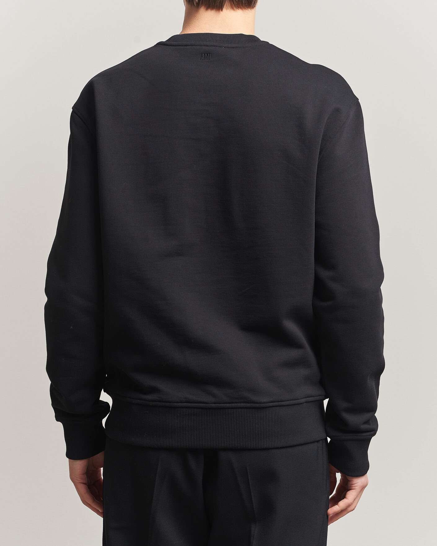 Men | Sweaters & Knitwear | AMI | Contrast Heart Logo Sweatshirt Black