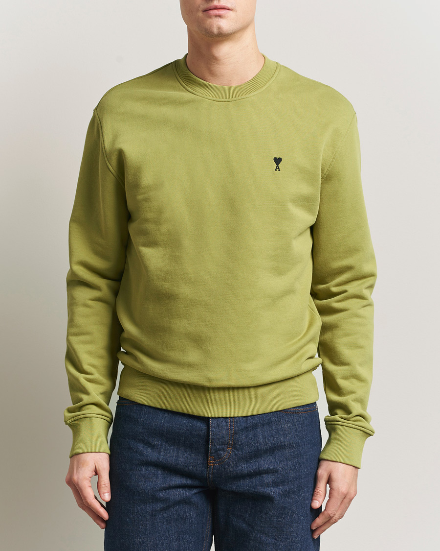 Men | Sweaters & Knitwear | AMI | Contrast Heart Logo Sweatshirt Matcha